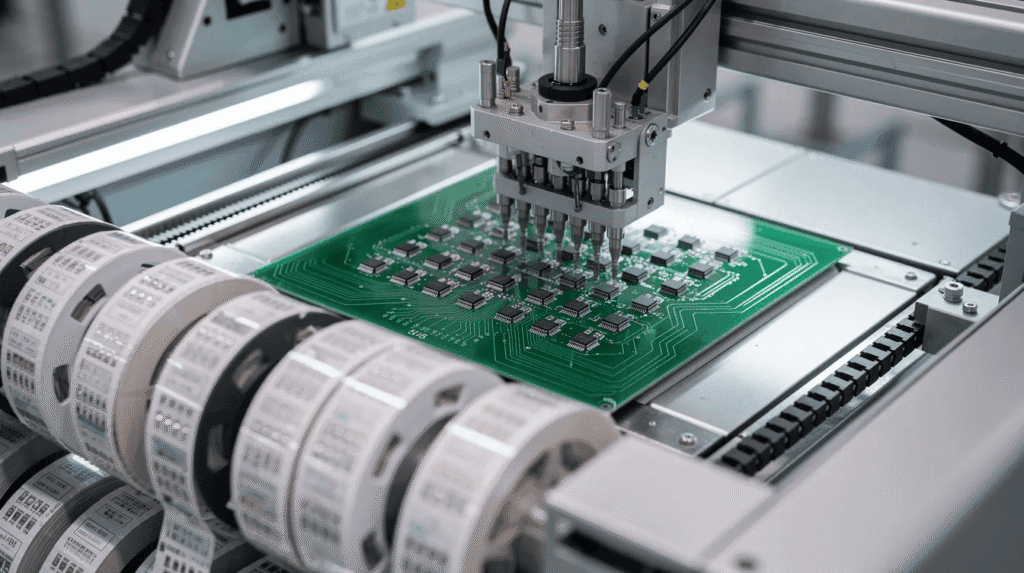 Precision machine testing a metal component in an engineering laboratory